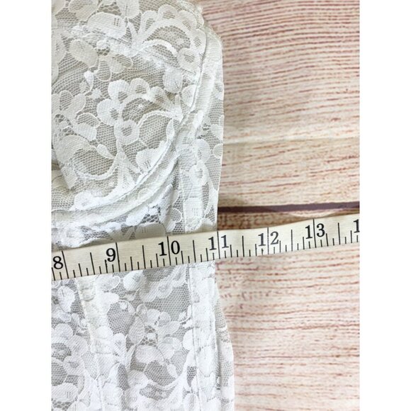 Vintage Fredericks Of Hollywood Women's White Lace Soft Bustier - 34C - Picture 5 of 11